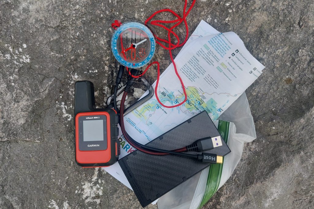 A picture of essential gear for solo backpacking